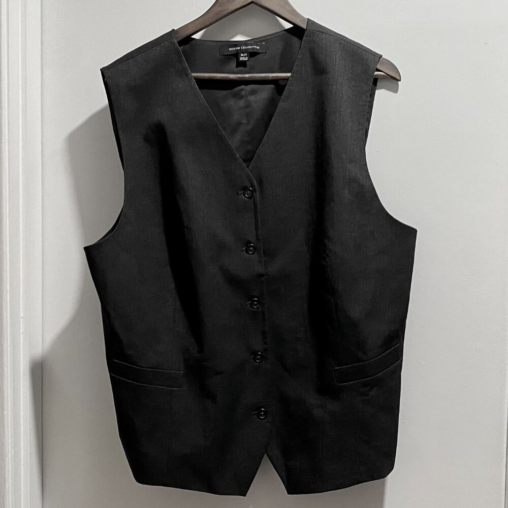 Design Collective Fitted Heritage Preppy Office Academia Lined Button On Vest XL